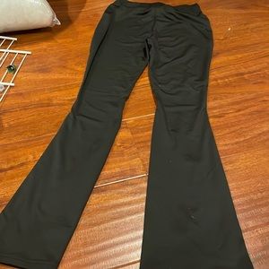 Black flared leggings